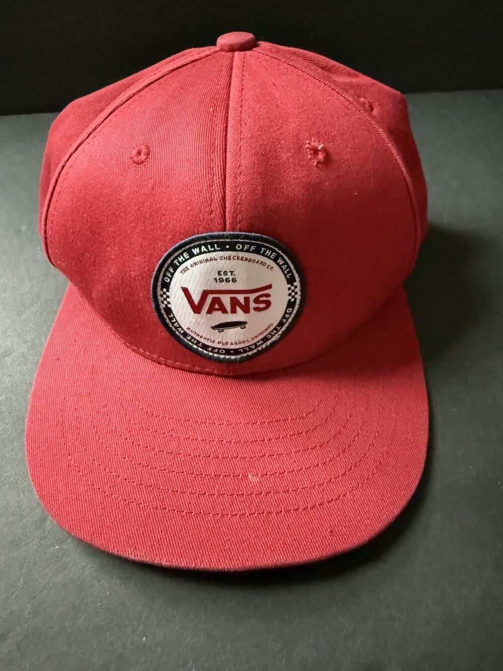 Flat Brim Vans Hat Cap Red Logo Classic Off The Wall Snapback Skateboard Casual